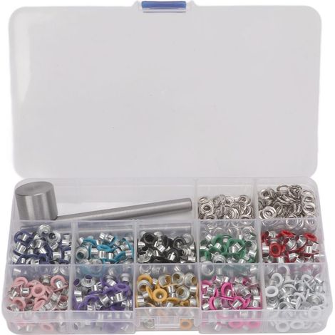 4-mm-Ösen-Set in verschiedenen Farben, DIY-Dekorationswerkzeug mit transparenter Aufbewahrungsbox, Ösen für Hosen und Hüte (1/5)