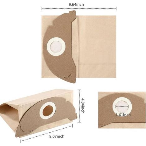 20 sacs filtrants compatibles avec l'accessoire pour aspirateur Kärcher 6.904-322 A2004 WD2 (1/4)