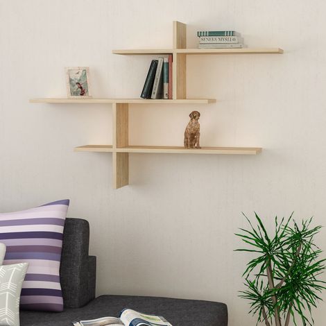 Calicosy – Étagère murale suspendue 123 cm – Panneaux de particules mélaminés – Épaisseur 18 mm – Grand espace de rangement (1/5)