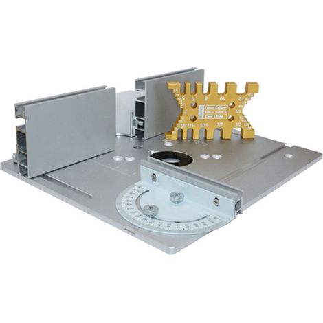 Ensemble de 4 plaques d'insertion pour table de défonceuse, en alliage d'aluminium, pour le fraisage du bois, le détourage et la gravure, avec guide d'onglet, pour scie circulaire et établi de menuise (1/5)