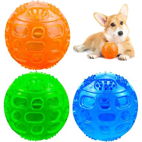 3-teiliges Hundeball-Set – Kaubälle für Haustiere, Quietschbälle – geeignet für große und kleine Hunde, Sport-Hüpfbälle für Hunde (1/5)