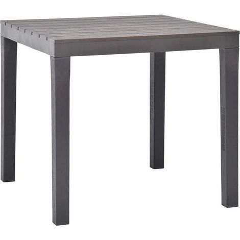 Table de jardin carrée plastique anthracite Komed 2 (1/2)