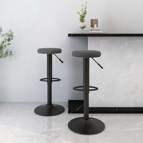 Lot de 2 Tabourets de bar Tabourets Haut - Fauteuils de bar Gris foncé Velours BV841315 - BonneVie (1/5)