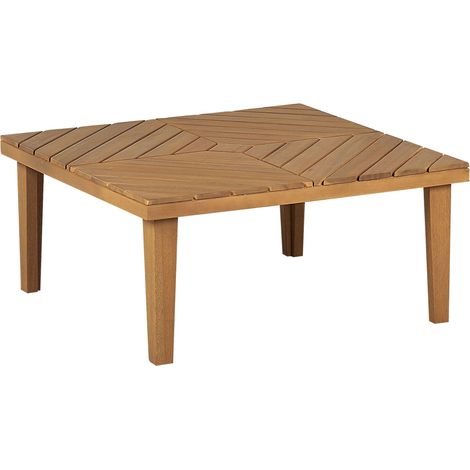 Beliani – Table basse de jardin carrée en bois d'acacia 70 x 70 cm – Résistante aux UV – Finition huilée – Pour extérieur et intérieur