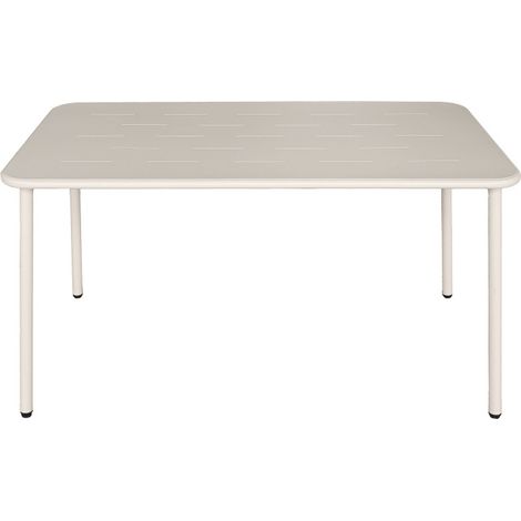 Table de jardin métal 140 cm 4 personnes table repas extérieur terrasse balcon Zyra
