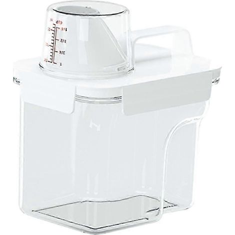 Distributeur de lessive en poudre, bac à céréales et aliments secs, bac à farine, baril multifonctionnel pour buanderie et garde-manger, baril de stockage pour riz, noix et haricots-1500ml