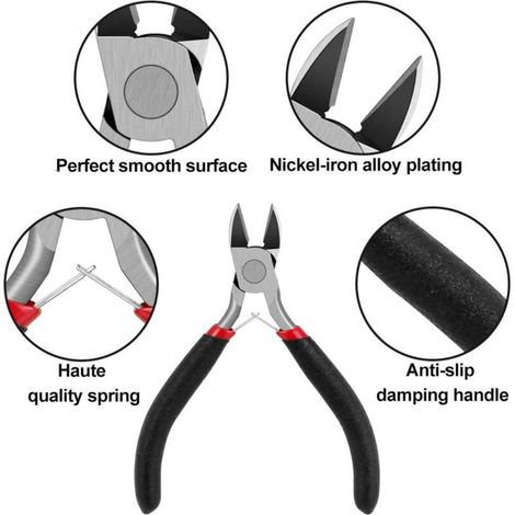 4.5 Inch Mini Pince Coupante Précision - Acier Inox&Poignées Anti-Dérapant - Tenaille Pince Coupante Diagonale pour Coupe Fil d'électronique, Métal Mou, DIY Craft, Bijoux (1/4)
