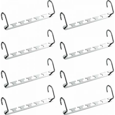8Pcs Cintre Multiple Porte-Manteaux, Porte Cintres Gain de Place pour Dressing, Organisateur de Cintre Magique en Métal, Rangement de Chemises,Vestes,Vêtements dans Penderie,Placard,Armoire (1/5)