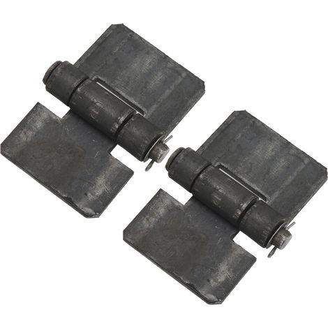 Charnière à souder 2 pièces 106x75x5mm pour porte de remorque, paumelle robuste avec roulement, fixation par soudure, idéale pour portail et porte métallique. (1/5)