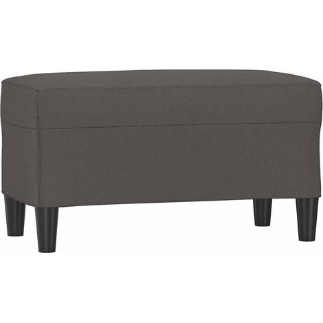 vidaXL Banco de cuero sintético gris 70x35x41 cm (1/2)