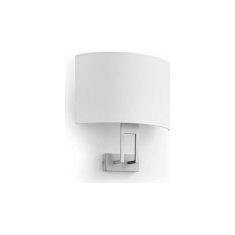 Supporto a parete CLASSICAL E27-Ø45 40W Nickel satinato Cotone bianco