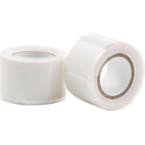 (Blanc, 2 rouleaux), Largeur : 25 mm, Longueur : 3 m, Ruban adhésif en silicone étanche (1/5)