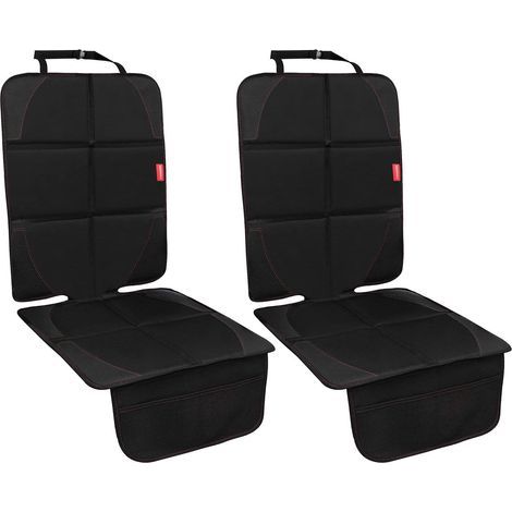 MORROLS Car Seat Protector, Child/Dog Car Seat Protector with Organizer, Anti-Slip Car Seat Covers（Black,2 PACK） (1/5)