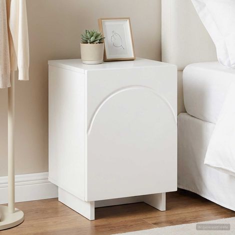 vidaXL Bedside Cabinet White 33.5 x 34.5 x 50 cm Engineered Wood (1/5)