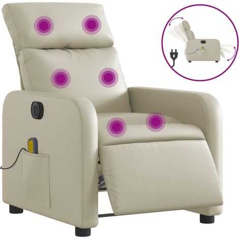 Maison Exclusive - Massagesessel Elektrisch Creme Kunstleder