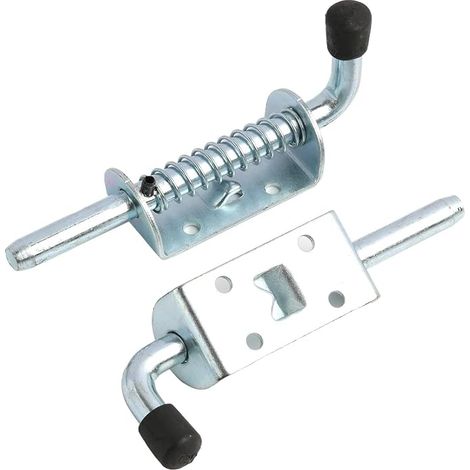 Loquet Ressort Inox Verrous à Ressort 10 x 128mm Argent verrou porte exterieur garage targette inox,Verrou de Porte Portes Garage, Jardin, Placards