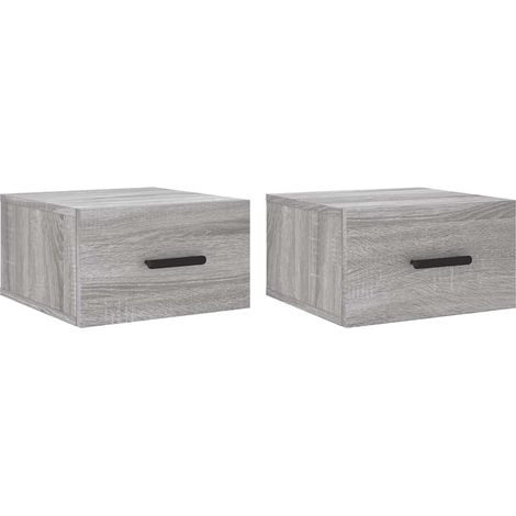 Maison Exclusive - Mesitas de noche de pared 2 uds color gris Son (1/5)
