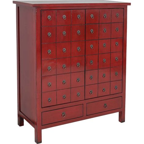 Armario de madera rojo 102x42x120h cm (1/5)