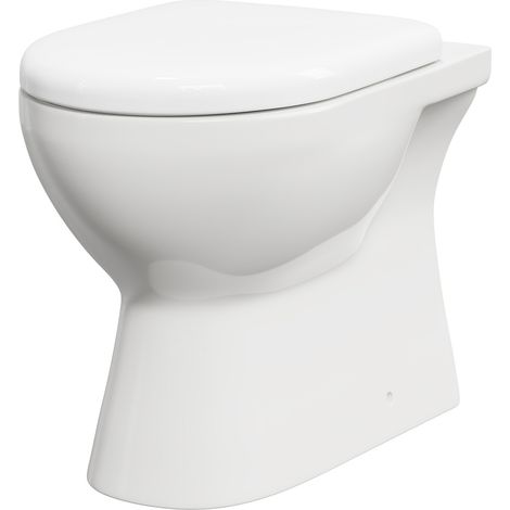 Monza Back To Wall Toilet Pan with Soft Close Toilet Seat (1/5)