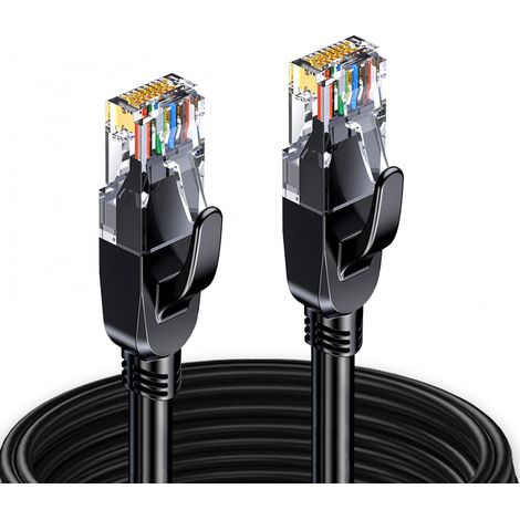 Elfcam Ethernetkabel 12m RJ45 Cat 7 S/FTP Weiß – 10 Gbit/s, 600 MHz, 100 % Kupfer – Netzwerkkabel für PC, Konsole, Router, Modem, Glasfaseranschluss