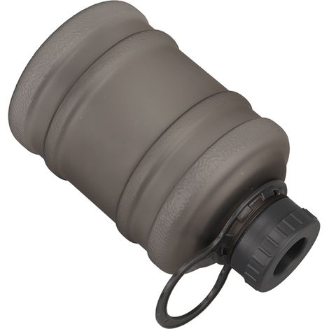 Gourde de sport portable de grande capacité (650 ml) en plastique givré, avec poignée, noire. (1/5)