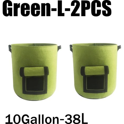 (Vert - L - 2 pièces) 3 styles de sacs de culture en feutre non tissé pour plantes, pots de pommes de terre, serres et autres légumes, outils de culture verticaux hydratants (1/4)