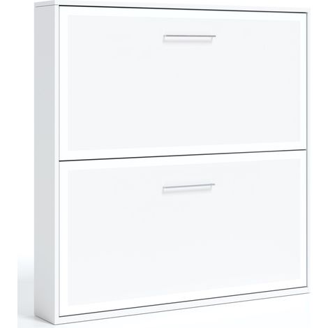 Lit escamotable horizontal superposé 90x180 Labela-Coffrage Carbone-Façade Blanche (1/5)