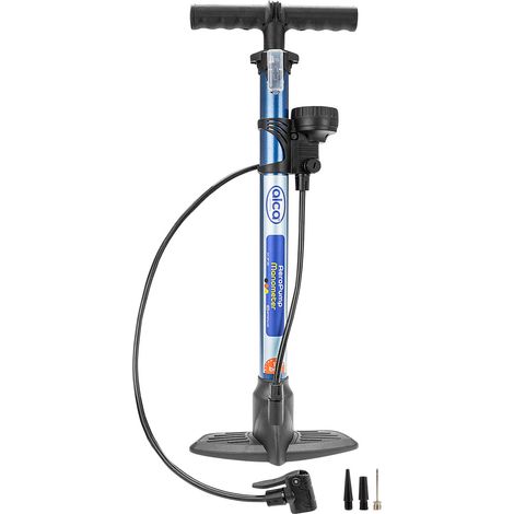 alca® Handpumpe 11 bar mit Manometer – Fahrradpumpe Auto Luftpumpe mit Multi Ventil für Schrader Dunlop Sclaverand, Stahlzylinder, 60 cm Schlauch, Adapter für Bälle Luftmatratzen