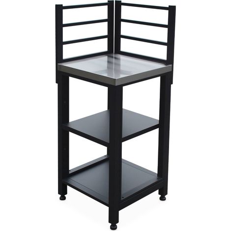 Cuisine extérieure en acier L48.cm avec 2 étagères de rangement (1/5)