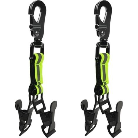 Clip para guantes de trabajo con bandas reflectantes - Pack de 2 para bomberos y personal de seguridad - Clip para cinturón de guantes