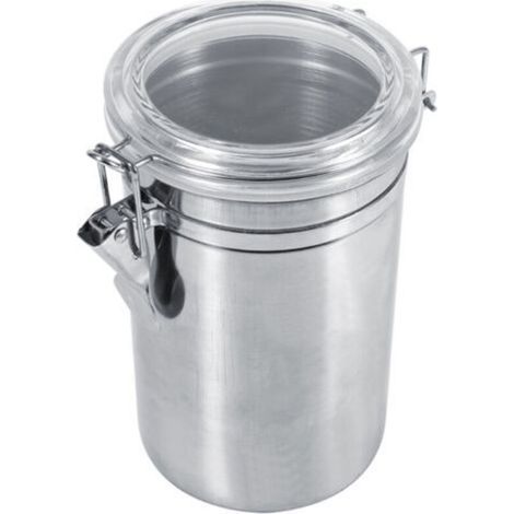 Boîte de conservation alimentaire de cuisine en acier inoxydable, bouteille, pot à sucre, thé, café en grains (XL) (1/5)