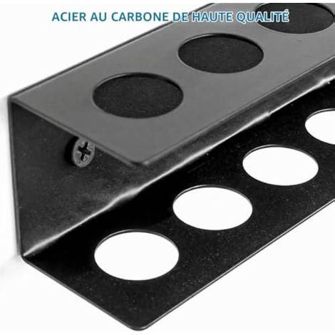 2 Pièces Support Tournevis Mural, en Acier au Carbone, Rangement Atelier Tournevis et Porte Outils Mural avec Pegboard/Panneau Perforé Mural, Organisation pour Maison, Garage, Atelier et établi, Noir (1/3)