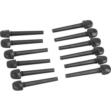 Cheville en Ébène 12 Pièces 8,7cm, Accessoires de Remplacement en Bois pour Oud, Violon et Fiddle, avec Œil de Poisson, Pièces de Réparation (1/5)