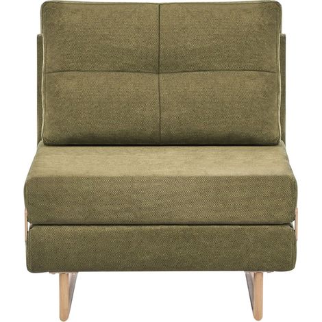 Single Sofa Bed JERSLEV Fabric Green (1/5)