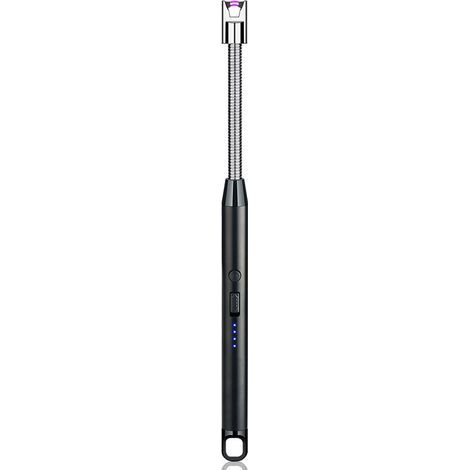 TAISHENGDA-Allume Bougie Electrique, USB Rechargeable Arc Briquet avec Affichage de Batterie LED Long Flexible 360º Coupe-Vent pour Cuisine Barbecue Bougie Gazinière Camping,Noir (1/5)