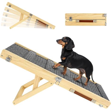 2026 Upgraded Folding Dog Ramp for Sofa, 5 Adjustable Heights (1/5)