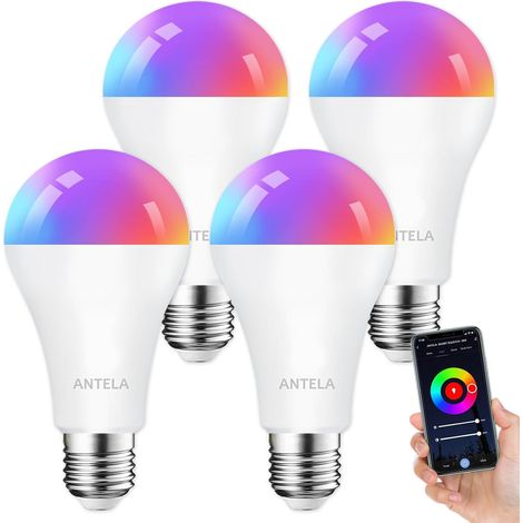 Ampoule Connectée WiFi E27 A65 12W 1350LM LED RGB+CCT 2700K-6500K Commande Vocale (1/5)