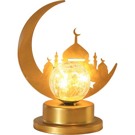 Ortviai Lampe de bureau décorative LED en fer ajouré style palais – éclairage d'ambiance pour fête et décoration intérieure (1/5)