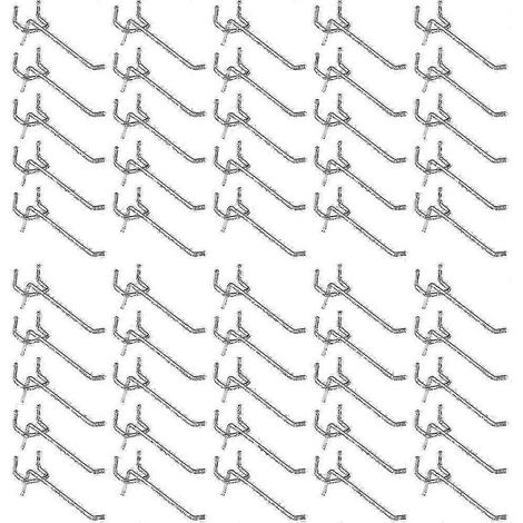 Lot de 50 crochets pour panneau perforé, crochets pour étagère murale, rangement d'outils et d'objets de rangement - YuJia P20250110271 (1/5)