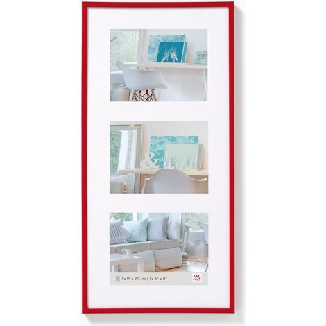 Cadre Photo Rouge 13x18 cm galerie avec Passe-Partout, Cadre Plastique KV338R (1/5)