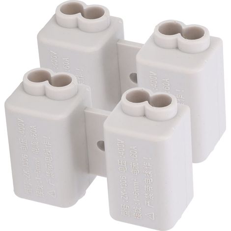 Lot de 2 bornier de jonction T ZK1306, 400V 60A, répartiteur principal haute puissance, connecteur filaire 2 positions, bloc de raccordement électrique robuste. (1/5)