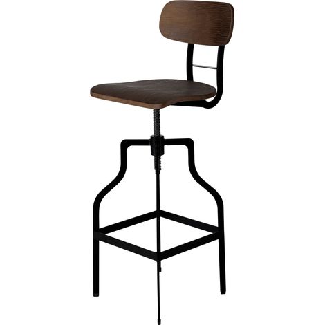 Silla de bar de madera vintage, regulable en altura 66/85 cm - Retro