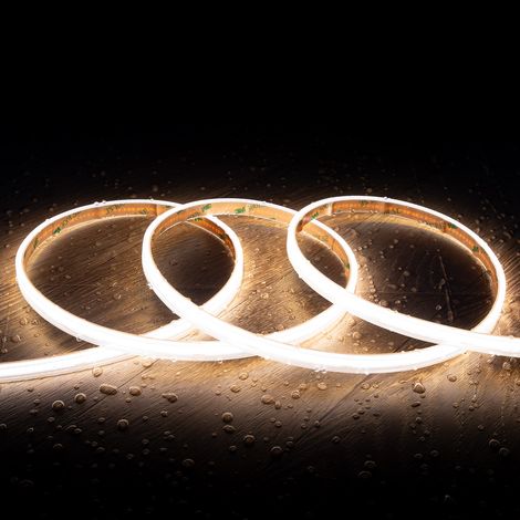LED-Streifen 24V COB 320 LED/m 5m 10W/m 1000lm/m Breite 10mm Schnitt 5cm IP65 CRI90 4000K Neutralweiß (1/3)