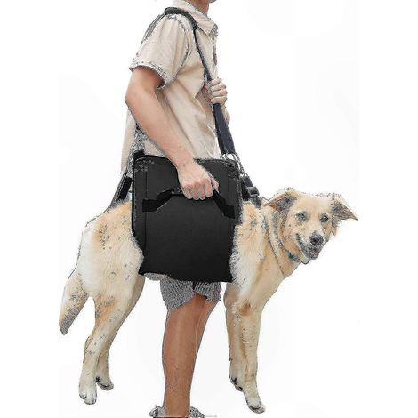 Schwarze Hundetragetasche im Schlingenstil, Stützgeschirr für die Beinrehabilitation, Hebehilfe für die Krallenpflege und zur Verbesserung der Hundemobilität (1/5)