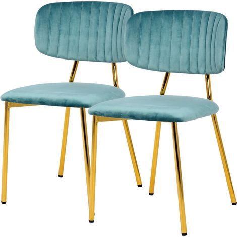 Chaise Giselle 125 lot de 2 - Vert menthe et doré (1/5)