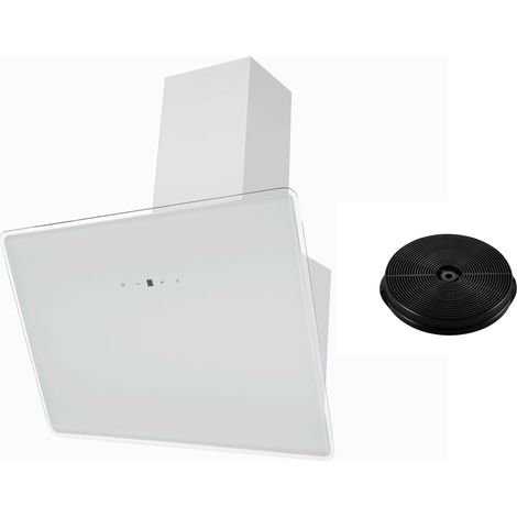 Hotte d'aspiration avec filtre à charbon 60 cm Set de recyclage d'air blanc Hotte frontale LED Respekta (1/3)