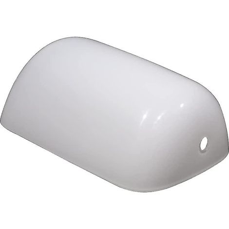 Abat-jour blanc de 22,5 cm pour lampe de bureau, en verre de rechange pour lampe de table. (1/4)