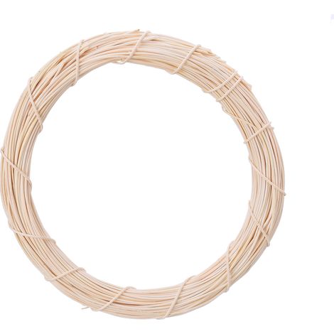 Couronne décorative en rotin pour porte d'entrée, fenêtre, étagères, manteaux, blanc, diamètre extérieur 25cm (1/5)