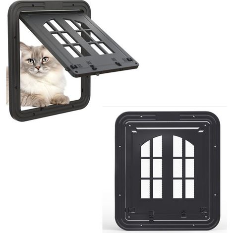 Puerta para mascotas,Puerta para perros,Puerta pequeña para perros,Puerta para gatos para puerta interior,29,226,21,3 cm,Negro (1/5)