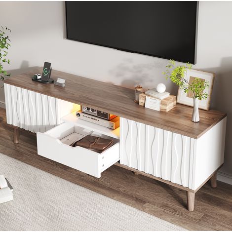 Mueble TV LED con puerta corredera 160 cm OKMYHOME (1/5)